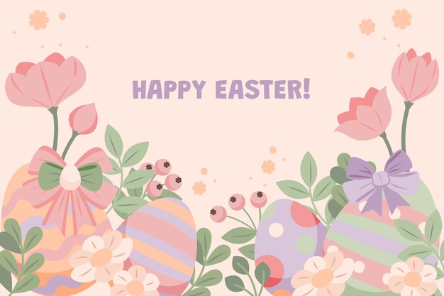 Free vector flat background for easter holiday