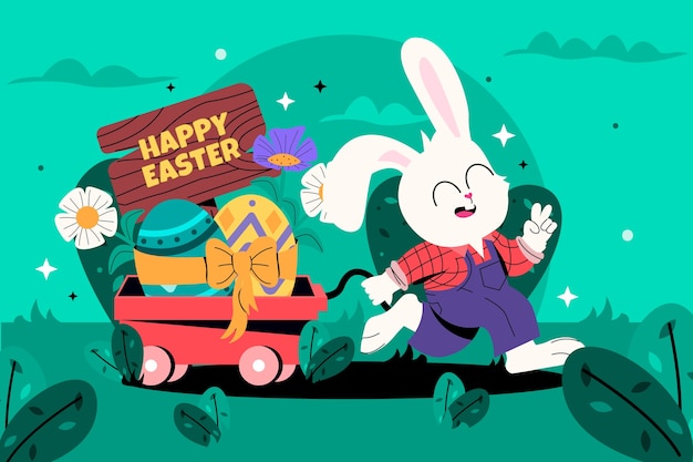 Vector Templates: Flat Background for Easter Holiday