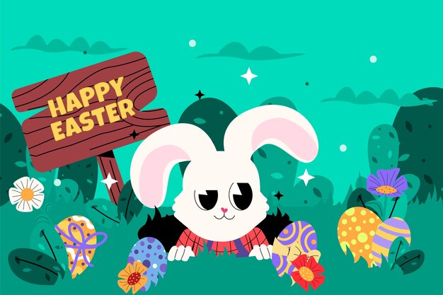 Free vector flat background for easter holiday