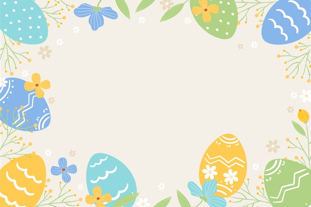 Flat background for easter holiday