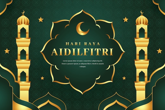 Flat background for eid al-fitr celebration