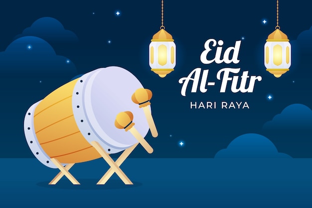 Flat background for eid al-fitr celebration