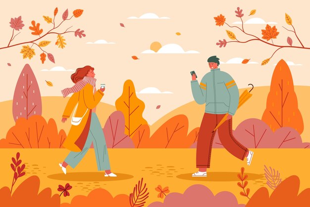 Free Vector flat background for fall season celebration