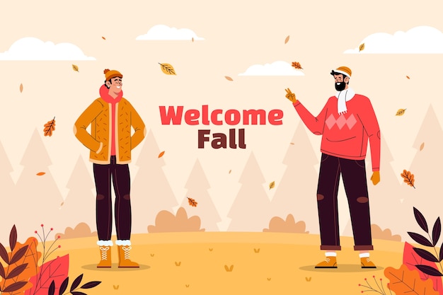 Free vector flat background for fall season celebration
