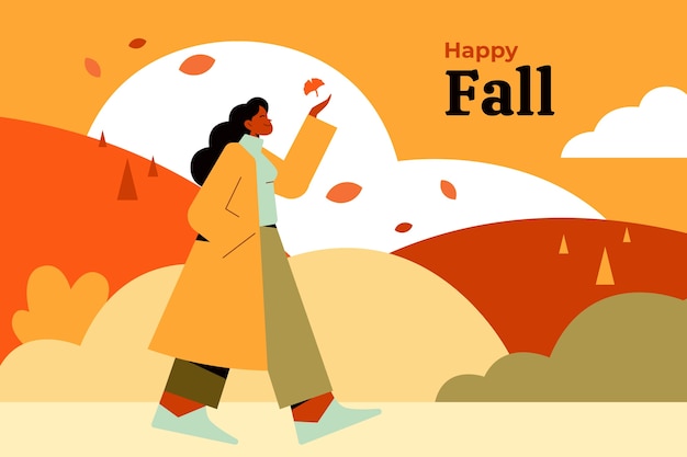 秋の季節のお祝いのためのフラット背景