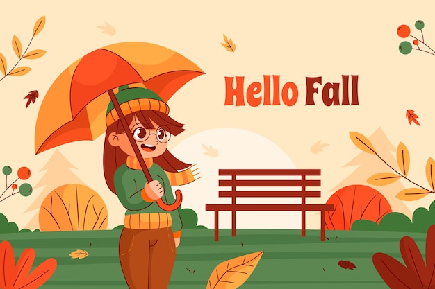 Free vector flat background for fall season celebration