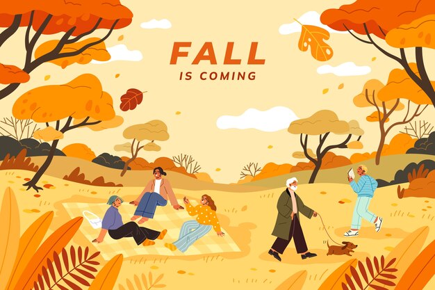 Free Vector flat background for fall season celebration