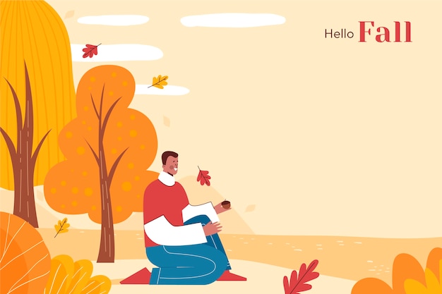 Free vector flat background for fall season