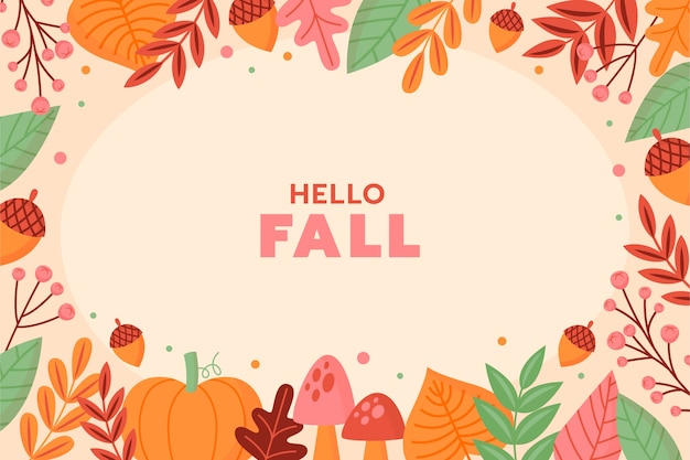 Free vector flat background for fall season