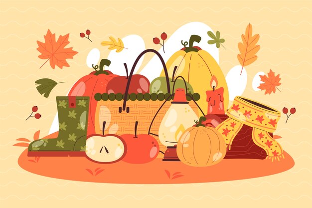 Flat background for fall season