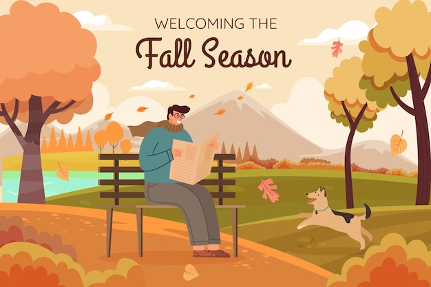 Free vector flat background for fall season