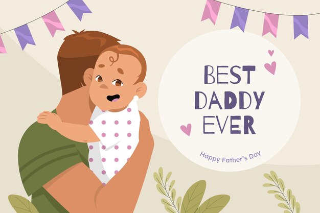 Flat background for father's day celebration