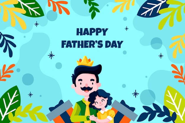 Flat background for father's day celebration