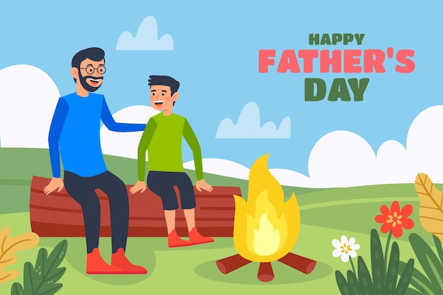 Free vector flat background for father's day celebration