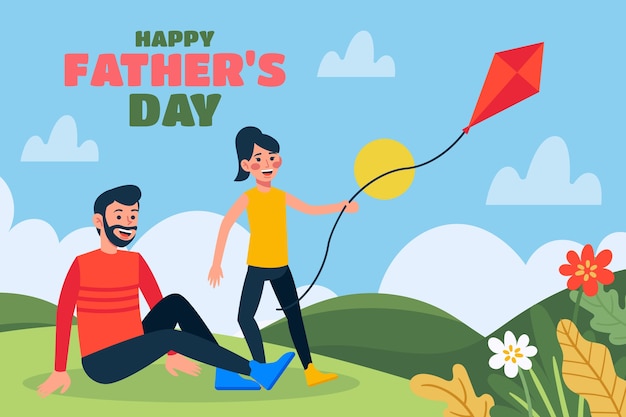 Flat background for father's day celebration