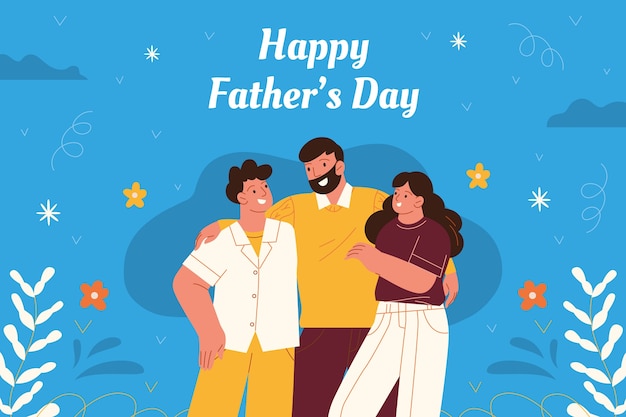 Flat background for fathers day celebration