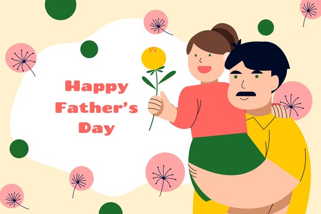 Free vector flat background for fathers day celebration