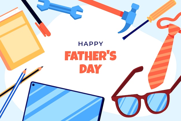 Free vector flat background for fathers day celebration