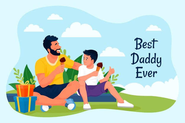 Flat background for fathers day celebration