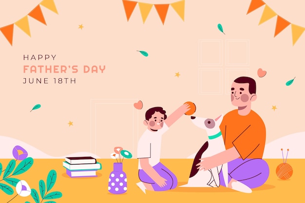 Free vector flat background for fathers day celebration