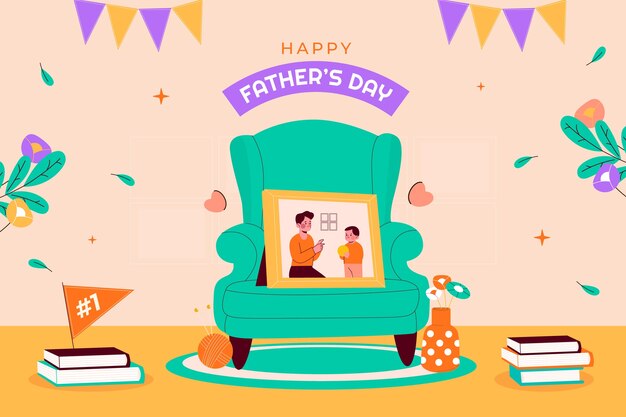 Free vector flat background for fathers day celebration