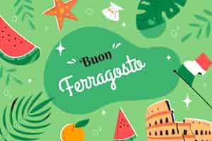 Free vector flat background for ferragosto celebration