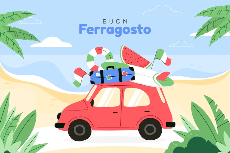 Free Vector flat background for ferragosto celebration
