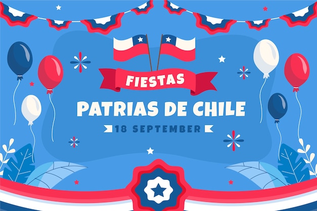 Flat background for fiestas patrias chile