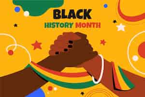 無料ベクター 黒人歴史月の祝賀のための平らな背景