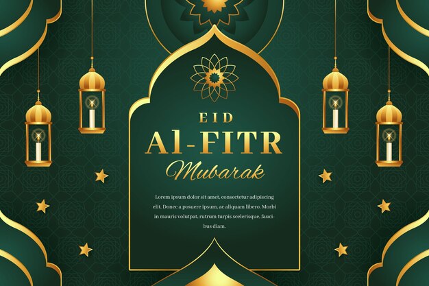 무료 벡터 eid al-fitr 축하를 위한 평평한 배경