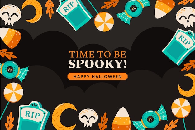 Бесплатное векторное изображение Плоский фон для празднования хэллоуина