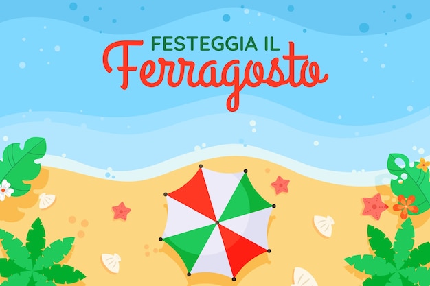 무료 벡터 이탈리아 ferragosto 축 하에 대 한 평면 배경