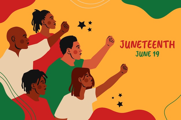 무료 벡터 juneteenth 축 하에 대 한 평면 배경