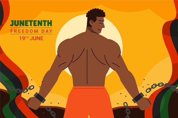 무료 벡터 juneteenth 축 하에 대 한 평면 배경