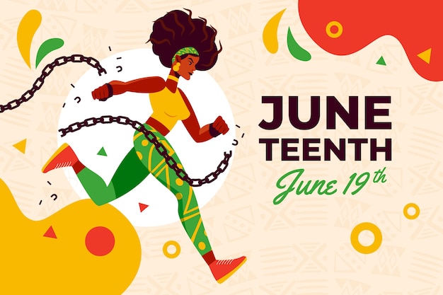 Juneteenth 축 하에 대 한 평면 배경