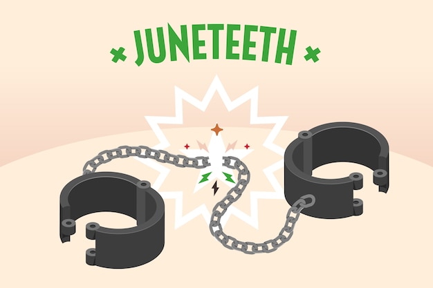 무료 벡터 juneteenth 축 하에 대 한 평면 배경