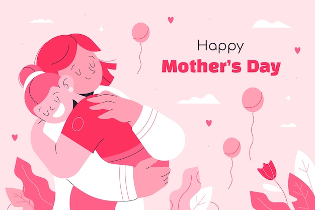 Бесплатное векторное изображение Плоский фон для празднования дня матери