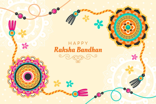Бесплатное векторное изображение Плоский фон для празднования ракшабандхана
