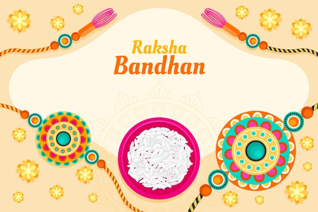 무료 벡터 raksha bandhan 축 하를 위한 평면 배경