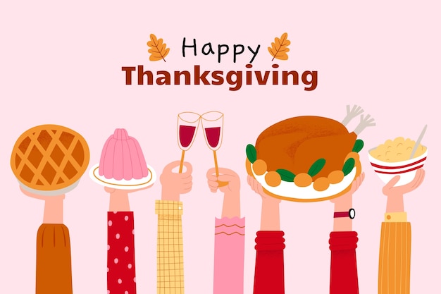 Бесплатное векторное изображение Плоский фон для празднования дня благодарения