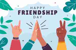 Free vector flat background for friendship day celebration