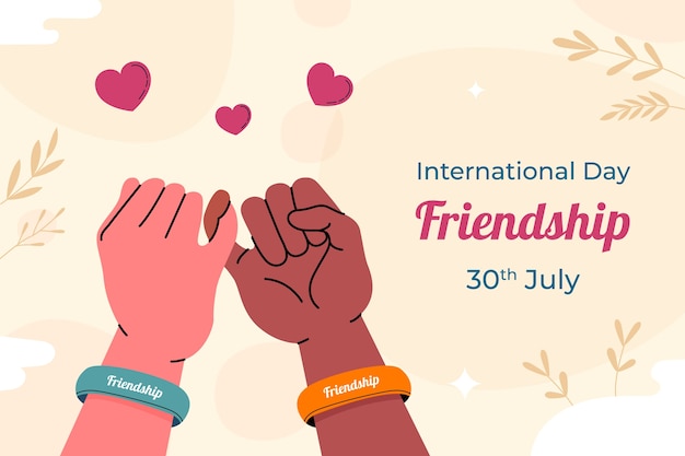 Free vector flat background for friendship day celebration