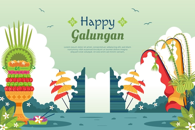 Flat background for galungan celebration