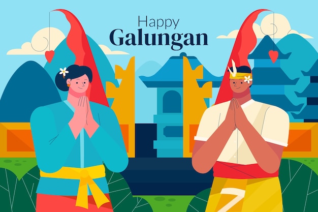 Flat background for galungan