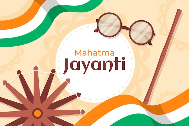 Free vector flat background for gandhi jayanti celebration