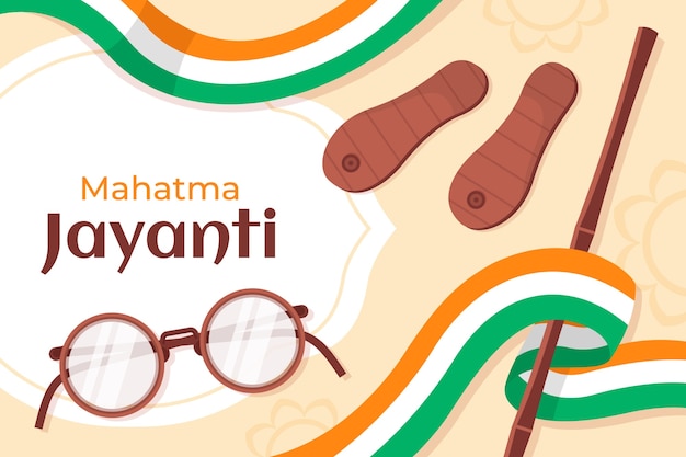 Flat background for gandhi jayanti celebration