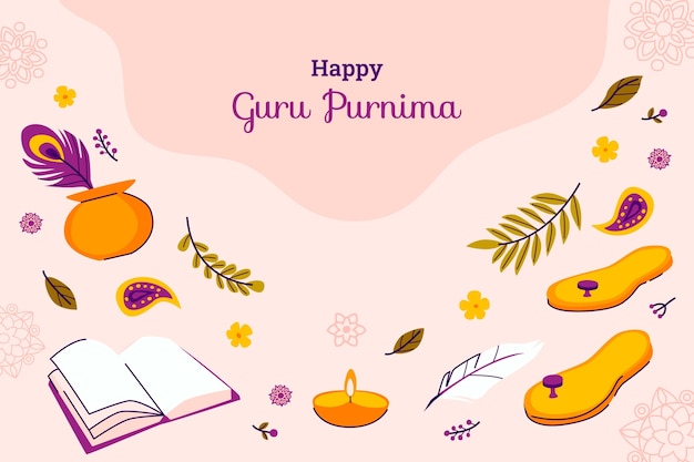 Free vector flat background for guru purnima celebration