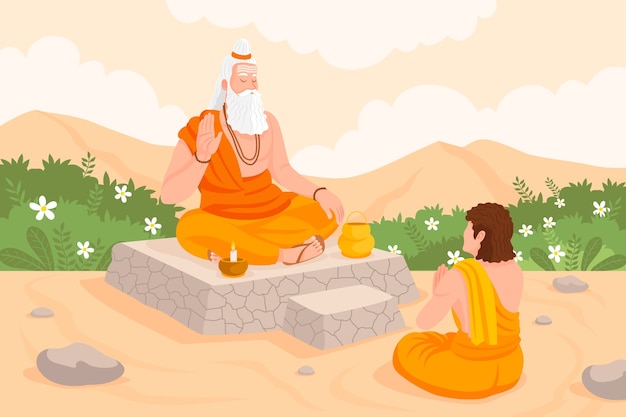 Free vector flat background for guru purnima