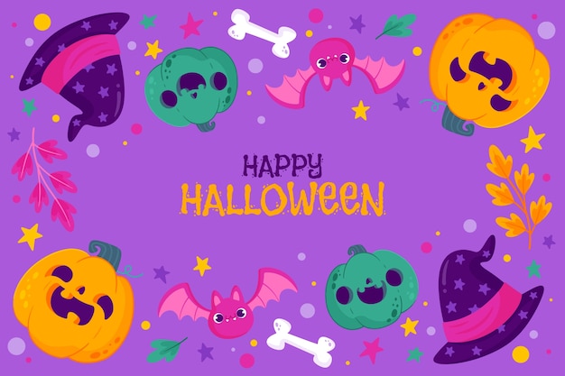 Free vector flat background for halloween celebration