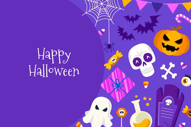 Free vector flat background for halloween celebration